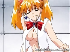 Развратные хентай девчонки отсасывают член молодому очкарику