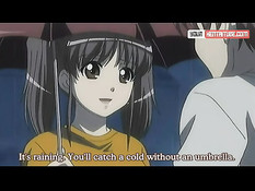 Светловолосая хентай девушка сосёт и ебётся с парнем на скамейке