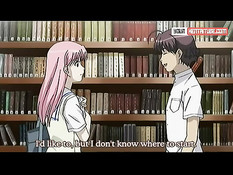 Светловолосая хентай девушка сосёт и ебётся с парнем на скамейке