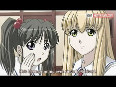 Светловолосая хентай девушка сосёт и ебётся с парнем на скамейке