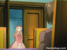 Мужчина соблазнил и оттрахал в киску молодую хентай горничную