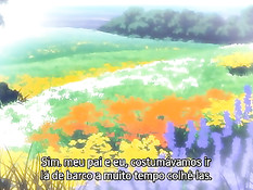 Хентай девушка ночью в лесу дрочит член сиськами и ебётся раком