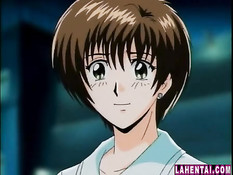 Дал отсосать член и оттрахал хентай девушку с короткой стрижкой