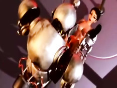 Разные монстры занимаются сексом с сиськастой хентай девчонкой