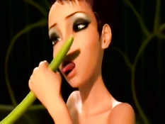 Разные монстры занимаются сексом с сиськастой хентай девчонкой