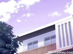 Грудастая хентай девка отсасывает и трахается с парнями на пляже