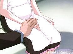 Грудастая хентай девка отсасывает и трахается с парнями на пляже