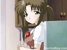 Связанная аниме девушка в лаборатории подверглась секс насилию