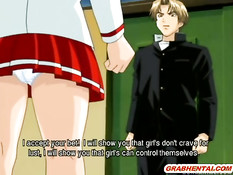 Парнишка повалил хентай девчонку на пол и засадил член в киску