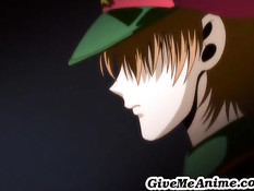 Хентай девка с красными волосами стонет насаживаясь на хуй парня