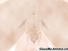 Хентай девка с красными волосами стонет насаживаясь на хуй парня