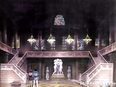 Хентай девушка сняла розовый халатик и занялась сексом с парнем