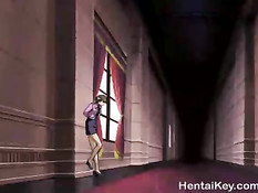 Хентай девушка сняла розовый халатик и занялась сексом с парнем