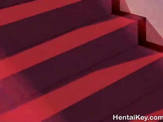 Хентай девушка сняла розовый халатик и занялась сексом с парнем