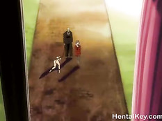 Хентай девушка сняла розовый халатик и занялась сексом с парнем