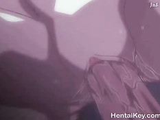 Очкастая хентай девка зашла к спящему парню и села на его член