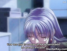 Очкастая хентай девка зашла к спящему парню и села на его член