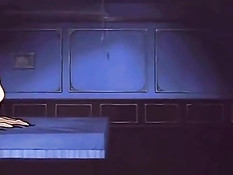 Хентай девка с большой грудью оттрахана на кровати в позе раком