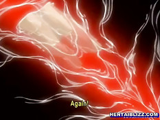 Парни в масках суют пальцы в киску и анус грудастой хентай девки