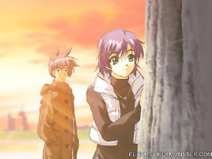 Парень дал отсосать член сисястой хентай девке и оттрахал сверху