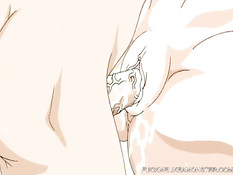 Парень дал отсосать член сисястой хентай девке и оттрахал сверху