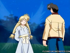 Красивая хентай блондиночка мастурбирует киску на полу в ванной