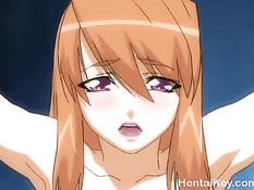 Злодей сосёт соски и вылизывает клитор связанной хентай девушке