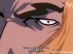 Злодей сосёт соски и вылизывает клитор связанной хентай девушке