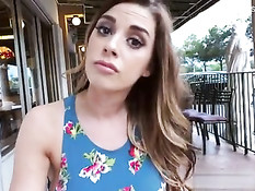 Девка с тату на пояснице Devyn Cole сосёт член и ебётся с парнем