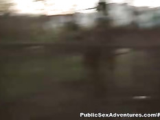 Девушка в сетчатых чулках Натали выебана в общественном туалете