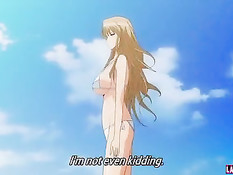 Светловолосая хентай девушка подрочила дяде член и села сверху