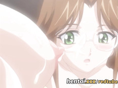 Молоко вытекает из сосков хентай девушки во время секса с парнем