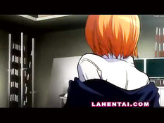 Хентай девка садится на парня и трётся своими большими сиськами