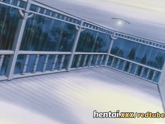 Заключённая хентай девушка с кляпом во рту подверглась насилию