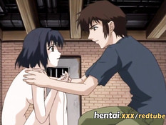 Заключённая хентай девушка с кляпом во рту подверглась насилию