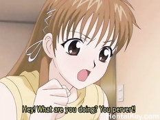 Парнишка заполнил горячей спермой бритую киску хентай подруги