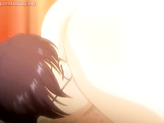 Парень отлизывает киски и ебётся с тремя сисястыми хентай девками