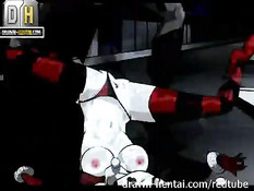 После отсоса Бэтмен отъебал и залил спермой злодейку Харли Квинн