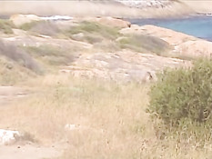 Две пары французских свингеров трахаются на камнях возле моря