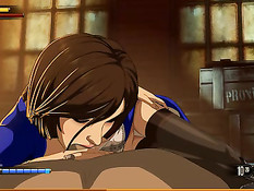 Полуголая аниме девка села на мужика и вставила в киску его член