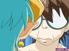 Развратная хентай дьяволица развела на секс молодого очкарика