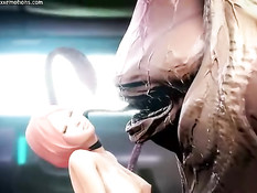 Монстр щупальцами оттрахал аниме девушку с розовыми волосами