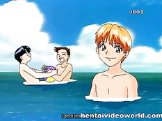 Обнажённую хентай девку под водой в море оттрахали вибратором