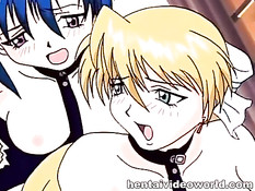 Парень наблюдает как хентай лесбиянки ебутся используя страпон