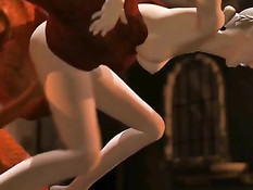 Здоровый монстр отлизывает киску и трахает аниме девушку в киску