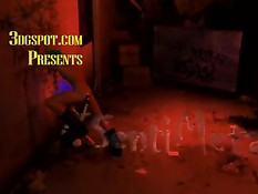 3D девчонка панк в подворотне отсасывает очень длинный пенис