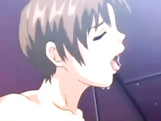 Две горячие хентай малышки отсасывают парню член в раздевалке