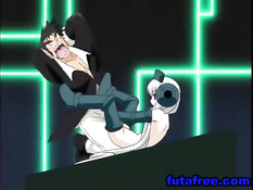 Три обнажённые хентай лесбиянки решили попробовать страпоном