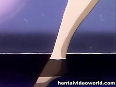 Аниме пара занимается сексом на плывущей лодке под фейерверком