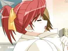 Хентай девка в короткой юбке легла на кровать и раздвинула ножки